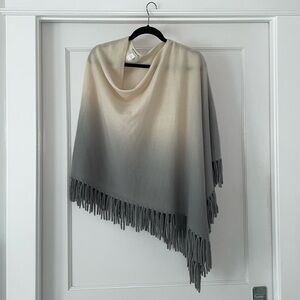 Garnet Hill Women’s Cashmere Asymmetrical Ombre Poncho Sweater